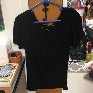 scoop neck black tee